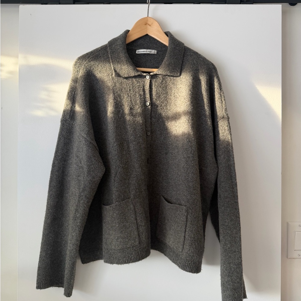 Abercrombie & Fitch Charcoal Cardigan Sweater